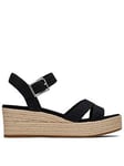 TOMS Audrey Black Sandal - Black, Black, Size 5, Women