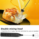 (Black)Electric Milk Frother USB Charging 3 Speeds Egg Beater Handheld Mixer SG