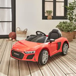 AUDI R8 voiture électrique 12V rouge 1 place. 4x4 pour enfants. avec autoradio et télécommande