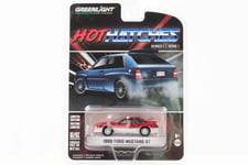 1:64 Hot Hatches Series 1 - 1988 Ford Mustang GT Dark Red-Silver Greenlight