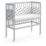 Lit d'appoint Sophie, Gris, 94 x 90 cm 1 rail latéral Vitalispa