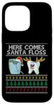 Coque pour iPhone 14 Pro Max Here Comes Santa Floss Dental Surgeon Christmas Dentist