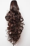 22" PONYTAIL CURLY Brown/Dark Auburn Highlights