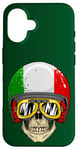 iPhone 16 Made In Italy Cool Italian Flag Skull Illustration Graphic Case