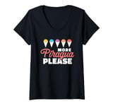 Womens More Piragua Please Shaved Ice Fruit Puerto Rico V-Neck T-Shirt