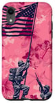 Coque pour iPhone XR Rose Pop Art Floral Iwo Jima Drapeau Américain Levage