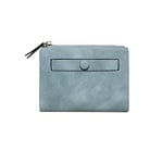 AOXONEL Petit Porte-Monnaie en Cuir RFID à Deux Volets pour Femme avec Fermeture éclair, Porte-Monnaie, Poche pour Carte d'identité, Fin, Compact, Bleu 2, Small