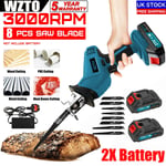 21V Cordless Reciprocating Saw + 2 Battery & Charger Recip Sabre Saw Kit Set