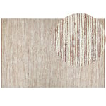 Grand Tapis Réversible à Poil Ras 200 x 300 cm en Coton Beige et Blanc Barkhan