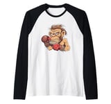 Funny boxing Athlete in ice age style for boxing gloves fans Raglan Baseball Tee