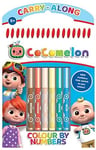 Cocomelon Colour By Numbers Set Carry Along Children's Colouring Book & Pens