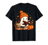 Cute Ghost Reading Book Lovers Halloween Ghost Coffee Cozy T-Shirt