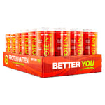 Better You Proteinvatten m Koffein - Kort datum , Jordgubb/Rabarber, 24-pack