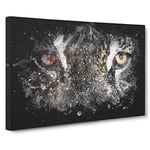 Eye of the Tiger Paint Splash Canvas Print for Living Room Bedroom Home Office Décor, Wall Art Picture Ready to Hang, 30 x 20 Inch (76 x 50 cm)