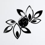 N\C Radio Controlled Flower Art Modern Design Removable 3D Crystal Mirror Wall Clock Acrylic Non-Toxic And Environmentally-Friendly Wall Clocks