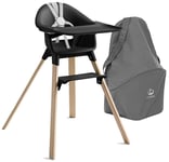 Stokke Clikk™ Høystol inkl. Oppbevaringsveske, Black Natural