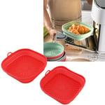 (Red)2 Pack Air Fryer Silicone Liners 8.1''Square Air Fryer Silicone