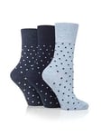 Heat Holders 3 Pair Ladies Gentle Grip Socks - Digital Dots Dots - Multi