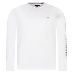 T-shirt Tommy Hilfiger Big & Tall coton avec manches longues et col rond blanc