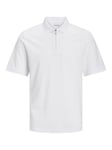 JACK & JONES Mens Mac Zip Short Sleeve Polo Shirt White M