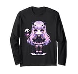 Lilac Chibi Pastel Goth Girl Kawaii Creepy Cute Anime Long Sleeve T-Shirt