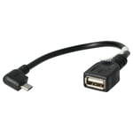 Adapter OTG für Samsung Galaxy Tab A SM-T555N, 90°, black, Micro-USB