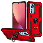 Xiaomi 12 Lite Military Armour Ring Case Red