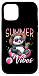 Coque pour iPhone 12/12 Pro Flotteur de natation panda amusant Summer Vibes Beach Lovers