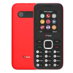 TTfone TT150 Unlocked Basic Mobile Phone UK Sim Free with Bluetooth, Long Battery Life, Dual Sim with camera and games, easy to use, Pay As You Go (O2, with £0 Credit, Red)