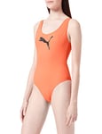 PUMA Women's One Piece Swimsuit, Peach, Large