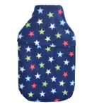 Vagabond NAVY MULTI STARS Fleece 2 LITRE Hot Water Bottle & Cover