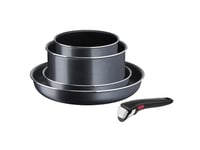 Tefal | Kastrullset Ingenio Xl Force | L1589502 | Bakning | Diameter 16Cm/20Cm/22Cm/28Cm | Ej Lämplig För Induktionshäll | Avtagbart Handtag | Svart