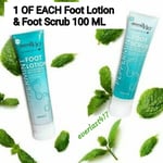 Derma V10 Foot Lotion & Foot Scrub Peppermint and Tea Tree Oil,Menthol ,100 ML