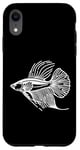 Coque pour iPhone XR Line Art Poisson & Ichtyologiste Dos plume