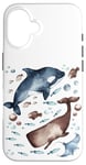 Coque pour iPhone 16 Orca Whale Motif For Kids With Ocean Fish Pattern Cute Fishy