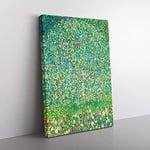 Big Box Art Apple Tree by Gustav Klimt Canvas Wall Art Print Ready to Hang Picture, 76 x 50 cm (30 x 20 Inch), Green, Green, Cream