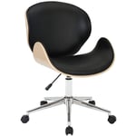 Calicosy - Chaise de bureau décor bois noyer clair H84 cm - hercule