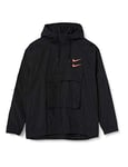 Nike M Nsw Swoosh JKT WVN Sport Jacket - Black/Black/Black/(Ember Glow), Large