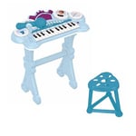 Lexibook K707FZ, Frozen, Electronic keyboard with seat, microphone, MP3 player, sound effects, demo tunes, Blue/purple, One size