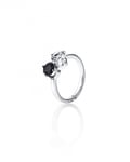 Efva Attling The Storm & I Ring Silver Crystal Quartz/Onyx 15.50