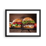 Affiche Poster 40x30cm Tableaux Image Américain hamburger nourriture barbecue