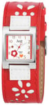 Just Uhren - 48-S0033-RD - Montre Mixte - Quartz - Analogique - Bracelet Cuir Rouge