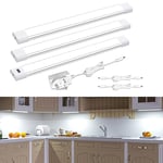 WOBANE Under Cupboard Kitchen Lights,Touchless Hand Wave Activated,Under Desk Light Bar Plug in,3*30cm Dimmable Panel,Super Bright Aluminum Light for Counter,Cabinet,Shelf,Closet,Workbench,White 6000K