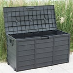 300 Litre Outdoor Storage Box Garden Patio Plastic Chest Lid Container Multibox