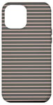 Coque pour iPhone 12 Pro Max Gris Rose Rayé Girly Esthétique Preppy Stripe