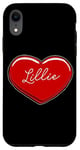 Coque pour iPhone XR Lillie Cœur dessiné à la main Motif prénom I Love Lillie