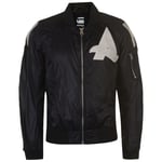 G Star Raw G Afrojack Bomber Jacket Mens Gents Lined Coat Top Lightweight Zip Zipped - Black Polyamide - Size X-Small