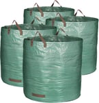 4X Sacs à déchets de Jardin XXL - Sac de Jardin Pliable avec poignées de Transport - Poubelle Pliante indéchirable pour Feuilles, déchets Verts et déchets de Jardin (500 l - 4 pièces)