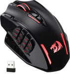 M913 Impact Elite Souris De Jeu Sans Fil 16 000 Dpi Avec 20 Boutons Programmables, 45 Heures De Fonctionnement Sur Batterie Et Capteur Optique Pro, 12 Boutons Latéraux