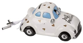 Out of the blue Money Box with lock, wedding car, Just Married, Ceramic, Multicolor, 16 x 8,5 cm